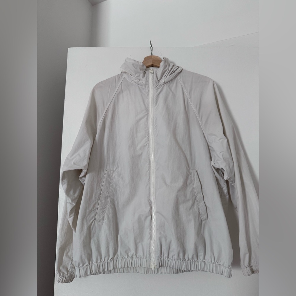 Lightweight Hooded Zip Jacket — Soft Off-White